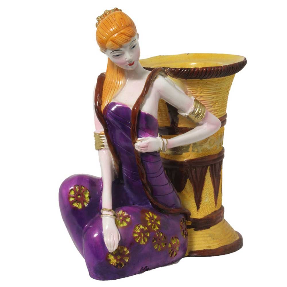 Graceful Women Sculpture Flower Vase 10 Inch ( 25.5 cm )