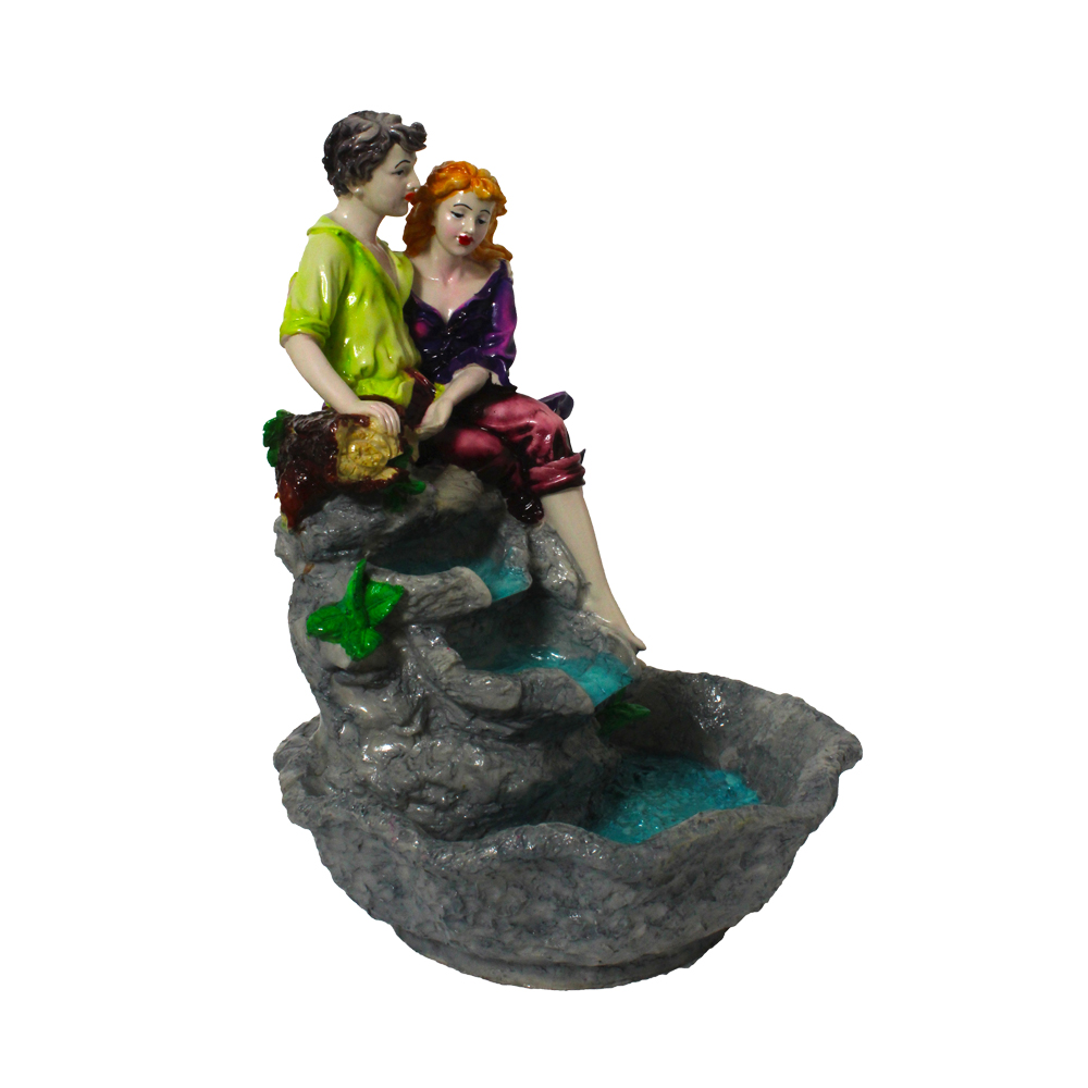 Love Couple Tabletop Water Fountain 16 Inch