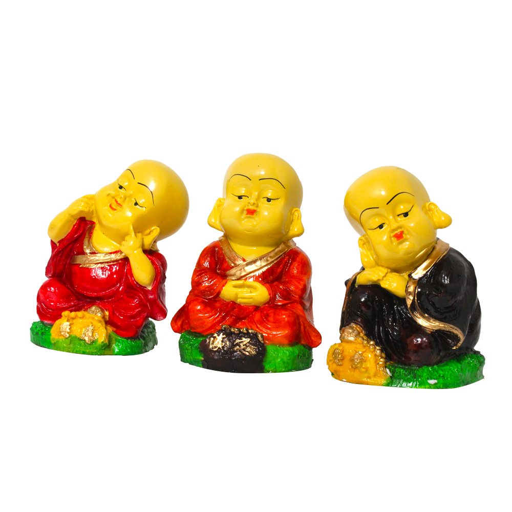Little Baby Monk Statue 3 Pair Article 5.5 Inch