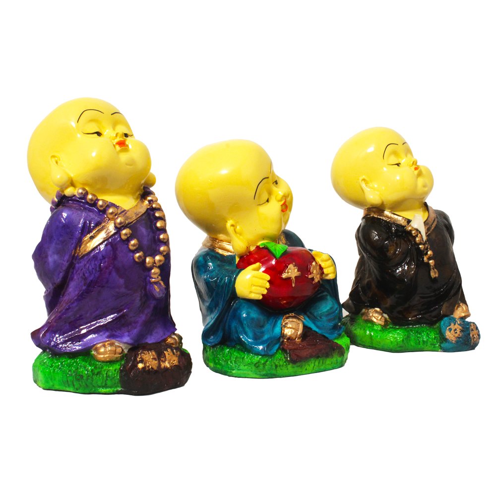 Little Baby Monk Statue 3 Pair Figurine 5.5 Inch ( 14 cm )