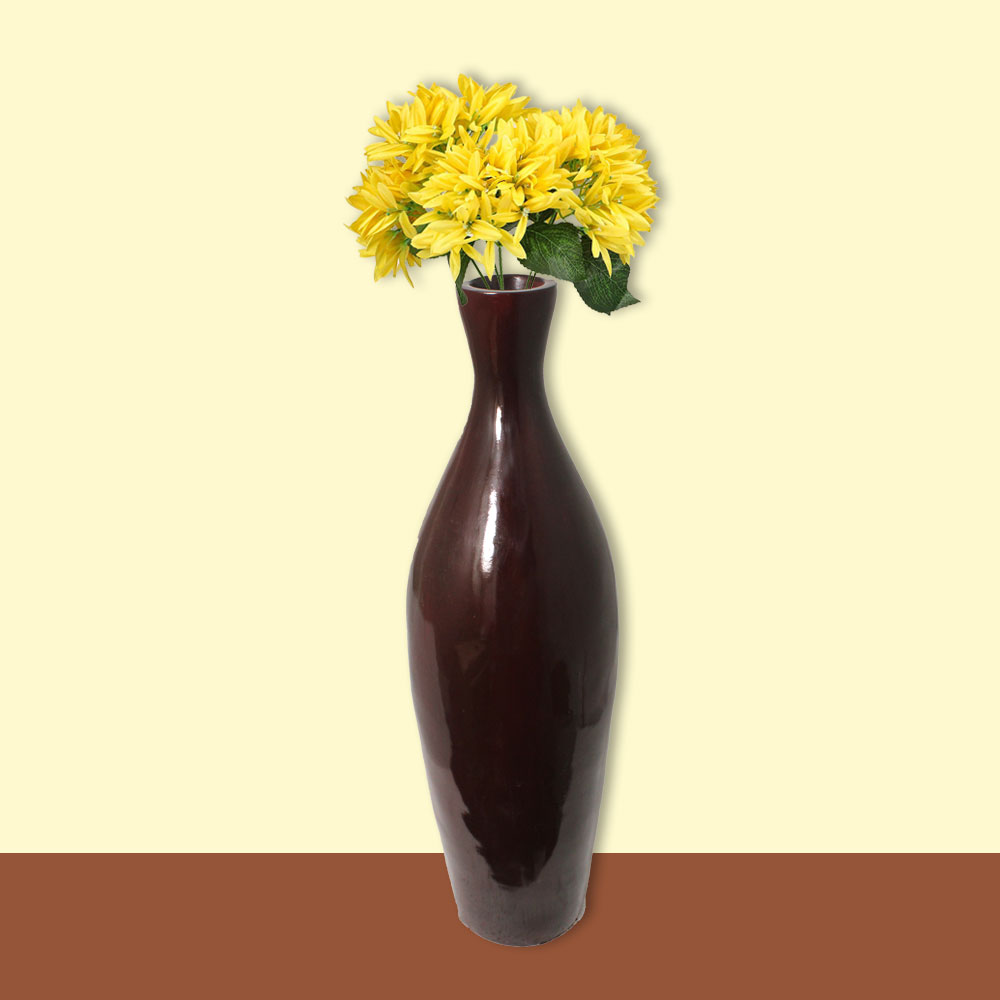 Antique Look Glossy Flower Vase 29 Inch
