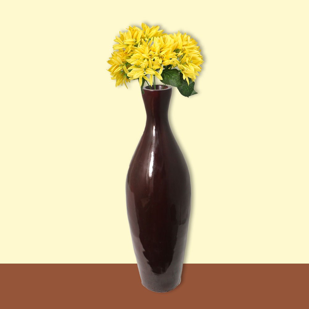 Antique Look Glossy Flower Vase 29 Inch ( 74 cm )