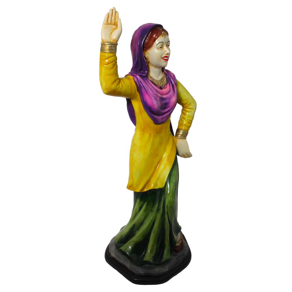 Bhangra Lady Statue Showpiece 22 Inch