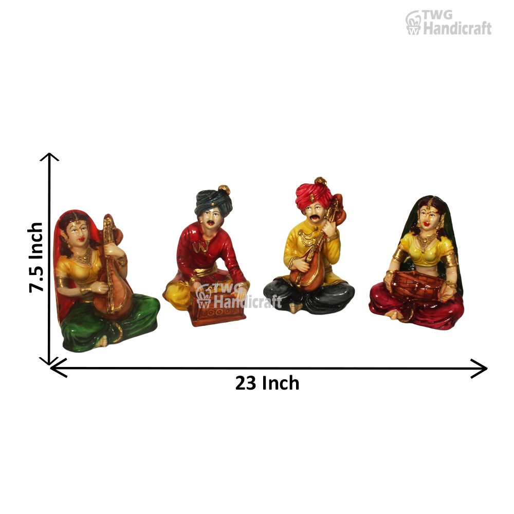 4 Pair of Musical Rajasthani Statue  7.5 Inch