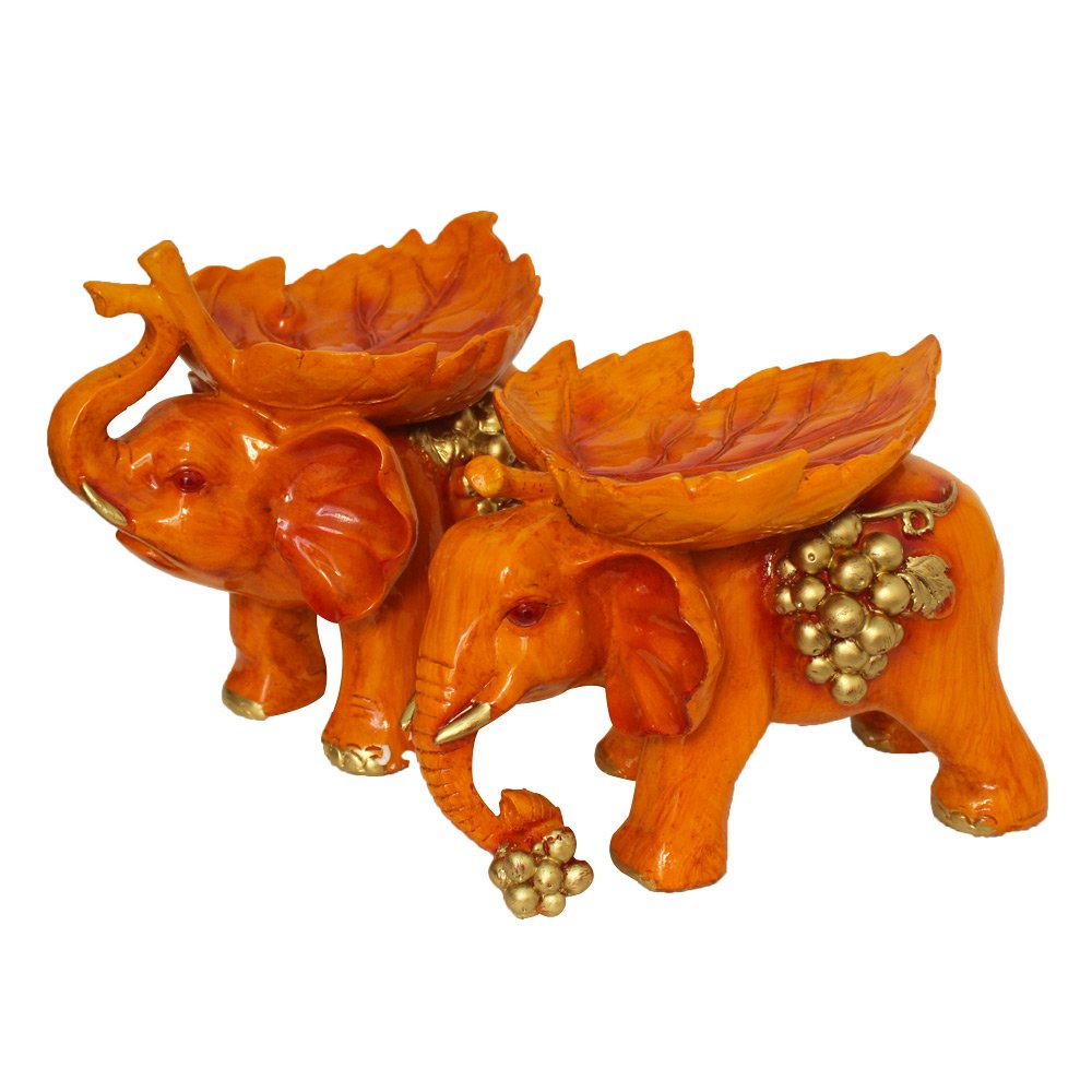 Elephant Pair Statue Showpiece 8.5 Inch ( 22 cm )
