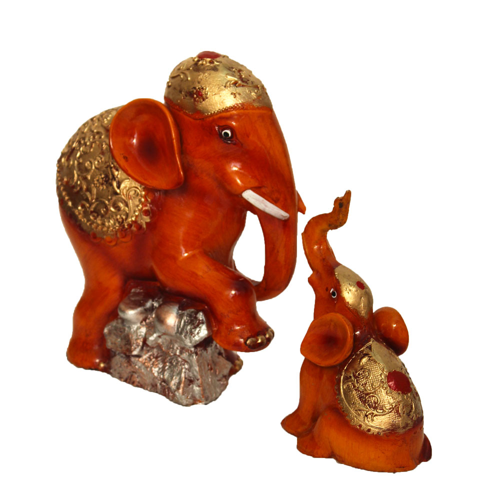 Elephant Pair Statue Showpiece 8.5 Inch