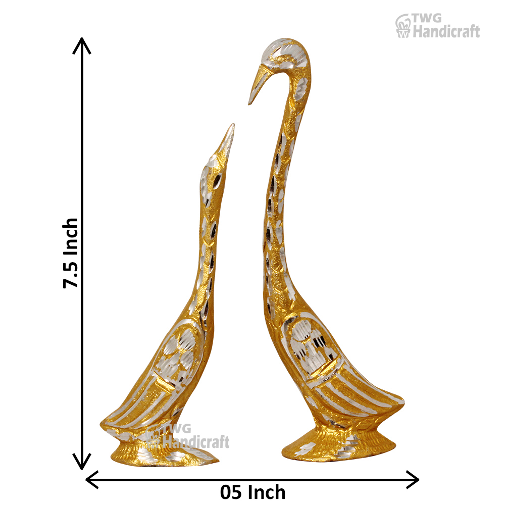 White Metal Swan Statue Manufacturers in India | Export Quality Swan P