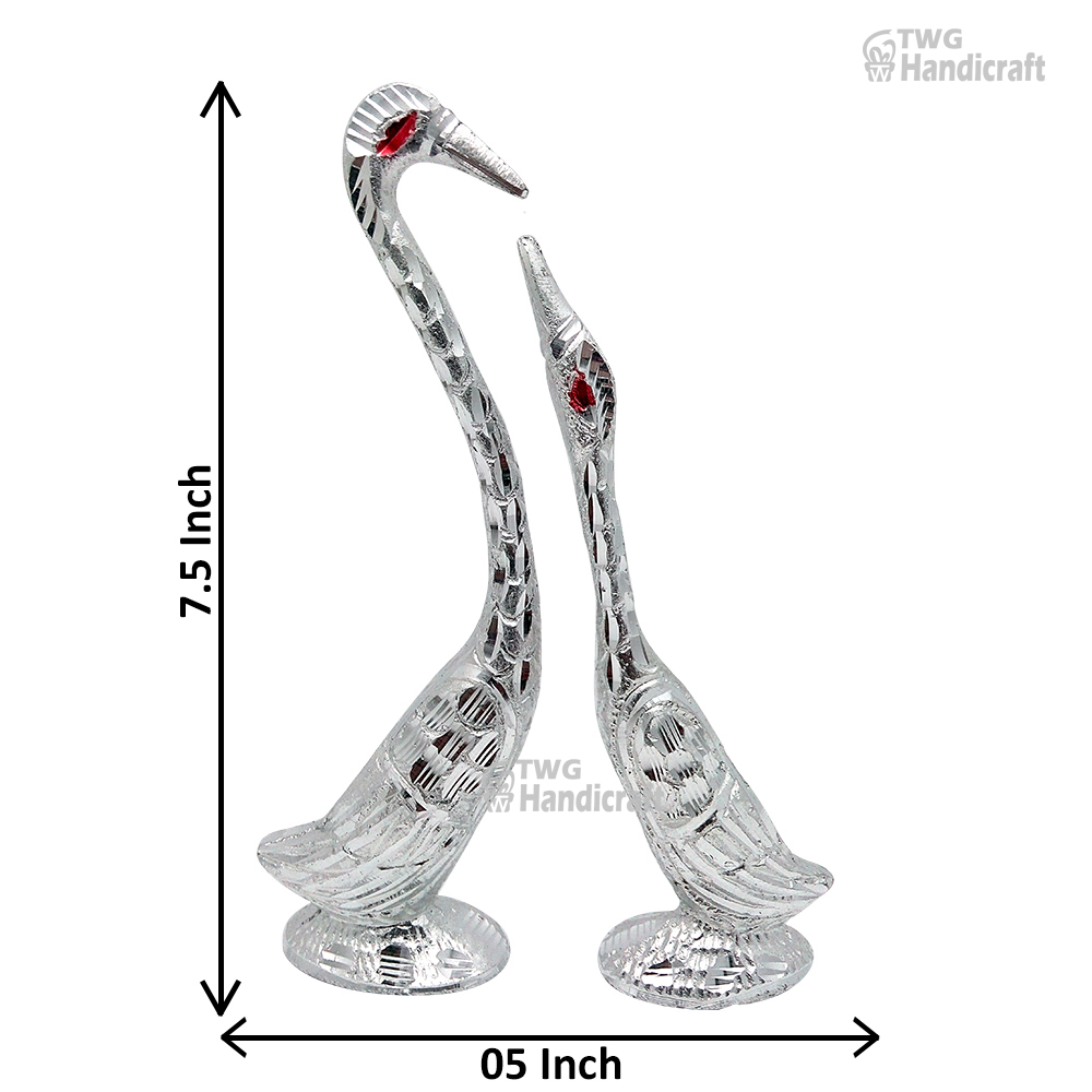 White Metal Swan Statue Manufacturers in India | White Metal Statue Ex
