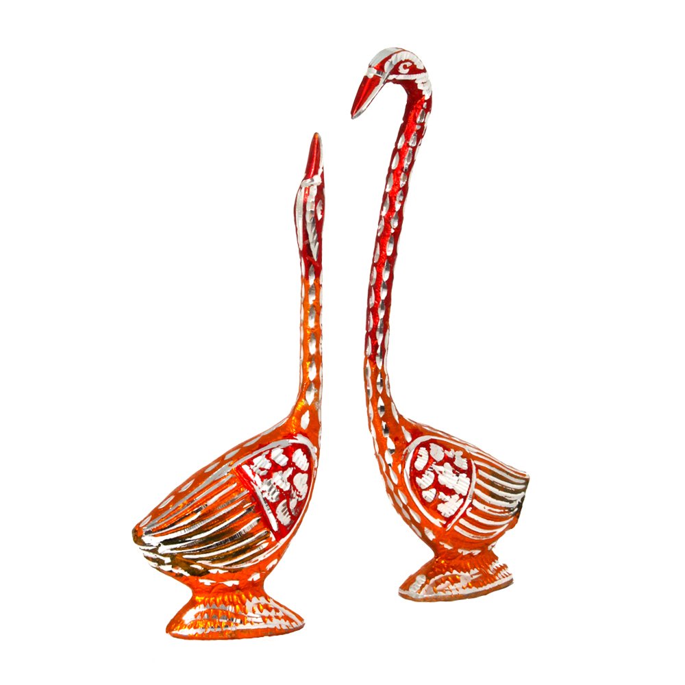white metal diamond cut swan Statue 11 Inch ( 28 cm )