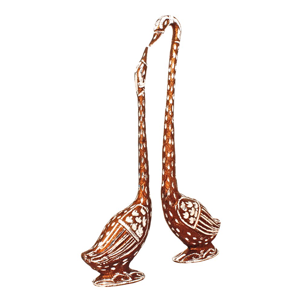 White Metal swan Pair Showpiece 17 Inch ( 43.5 cm )