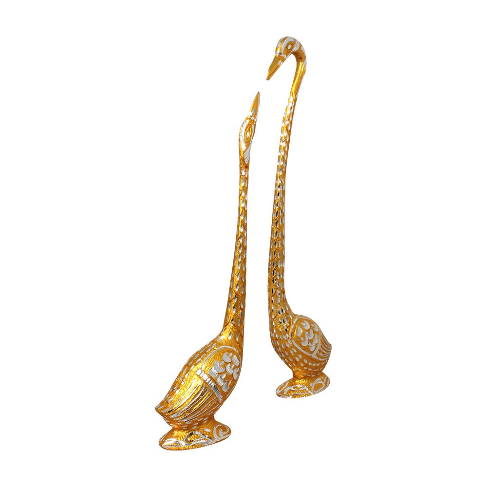 White Metal Swan Feng shui Bird Figurine 20 Inch ( 51 cm )