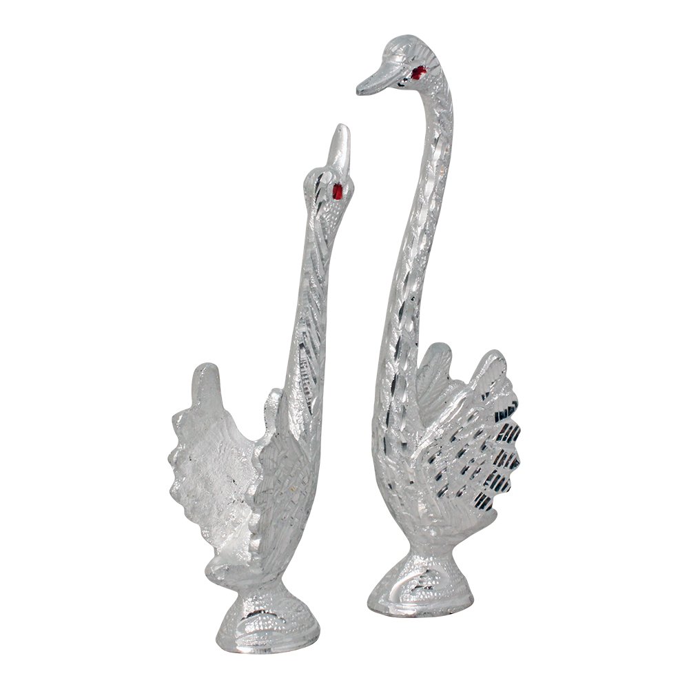 Pankh Saras White Metal Gift Article 8 Inch ( 20.5 cm )