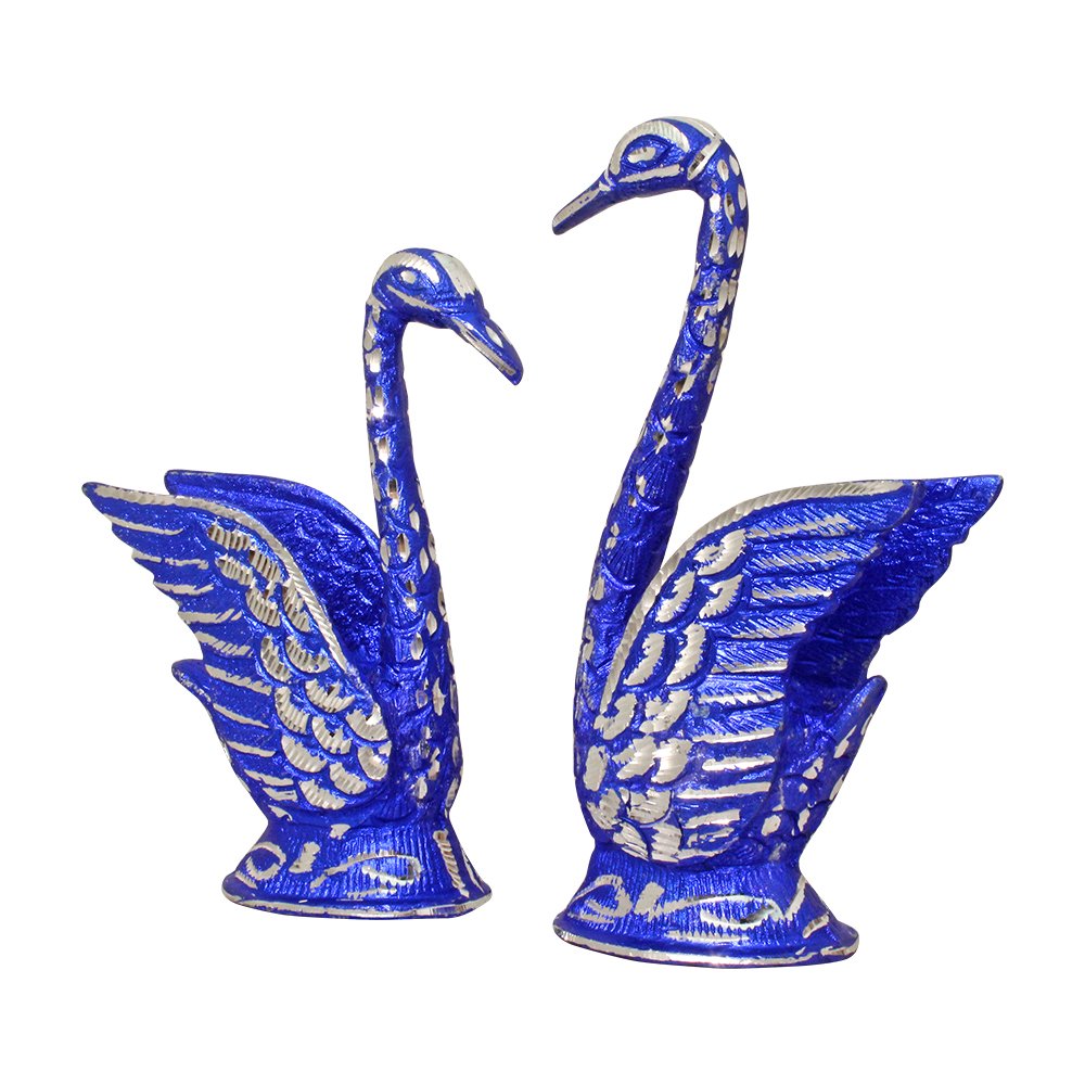  White Metal Bird Decorative Sculpture 9 Inch ( 23 cm )