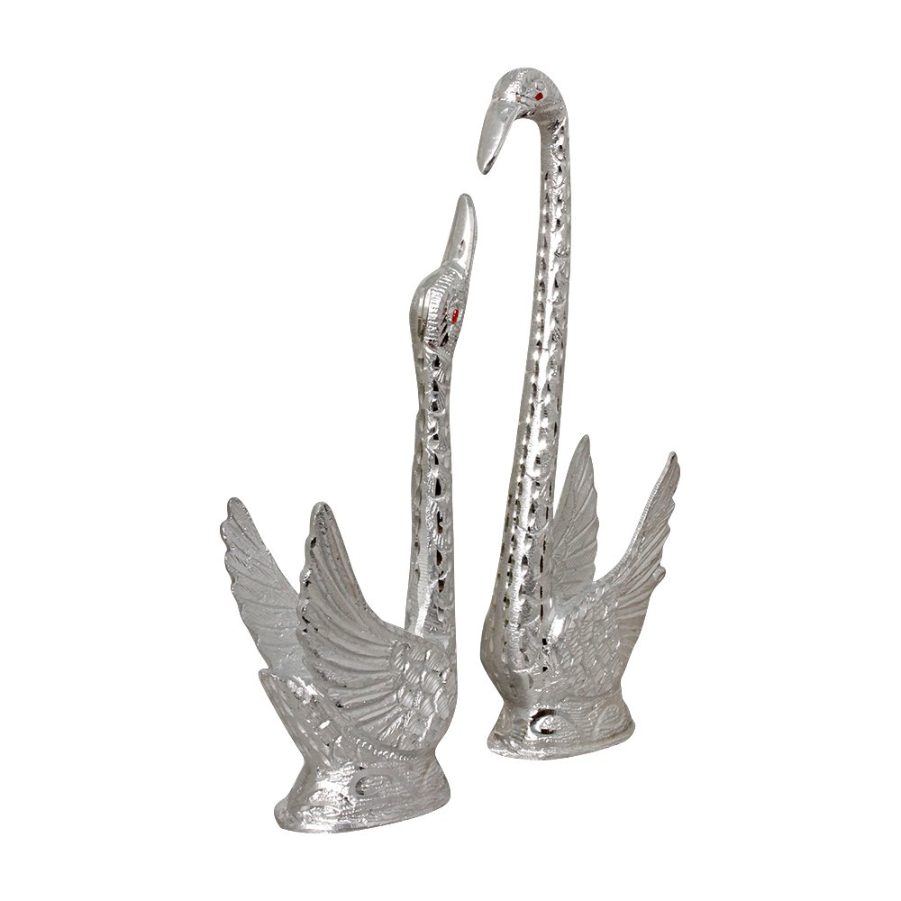 White metal swan showpiece 12.5 Inch ( 32 cm )