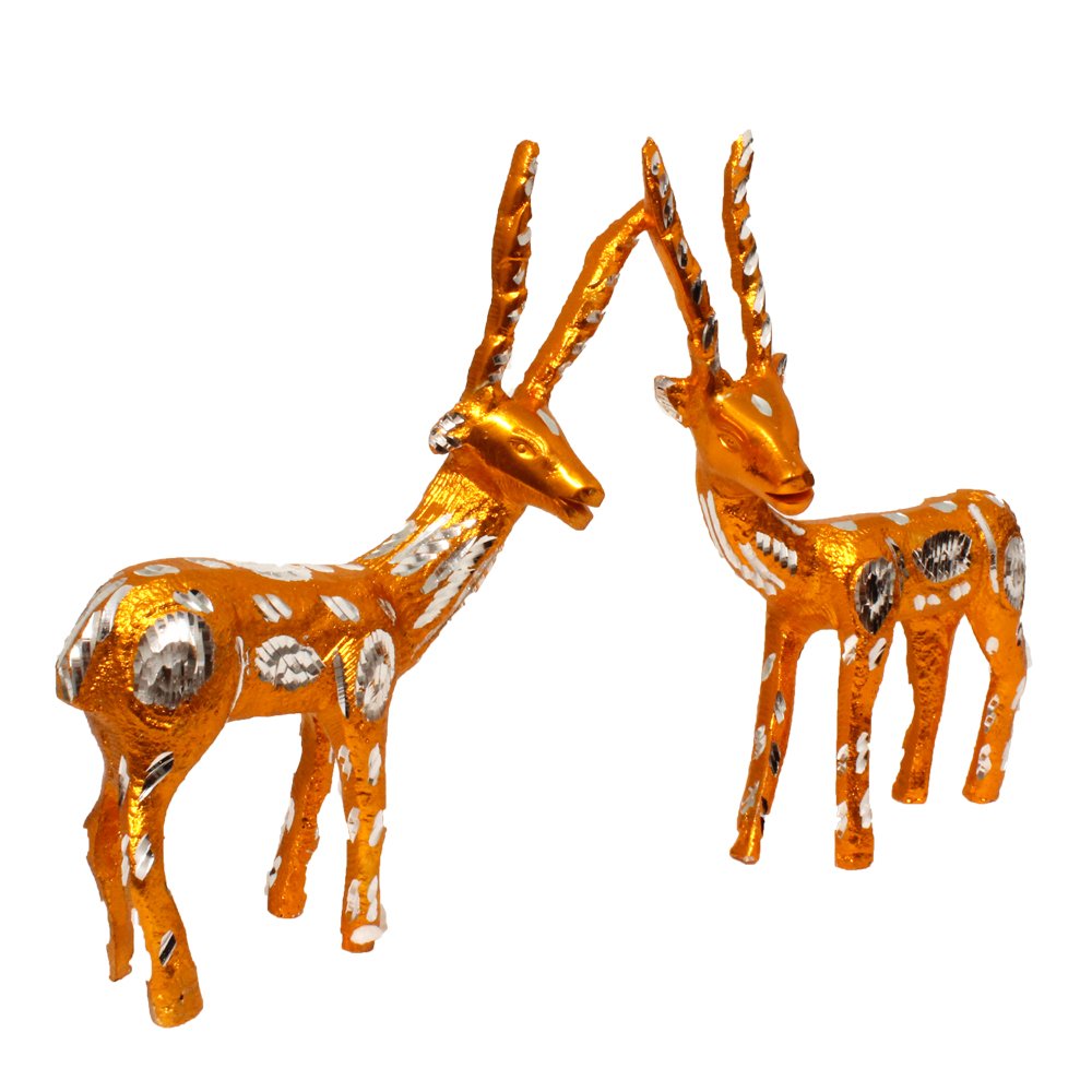  Hendicraft White Metal Deer Statue 7.5 Inch ( 19.5 cm )
