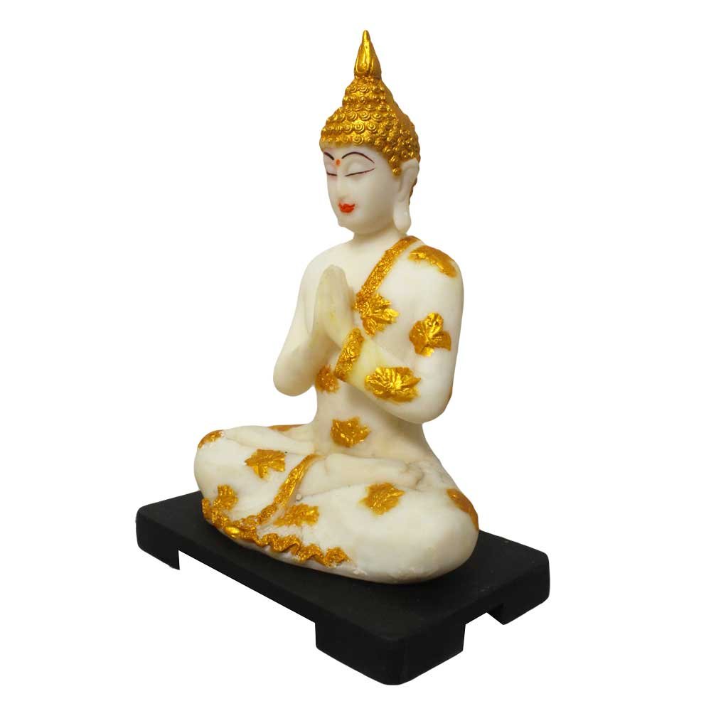 Lord Buddha Statue with Wooden Base 9 Inch ( 23 cm )