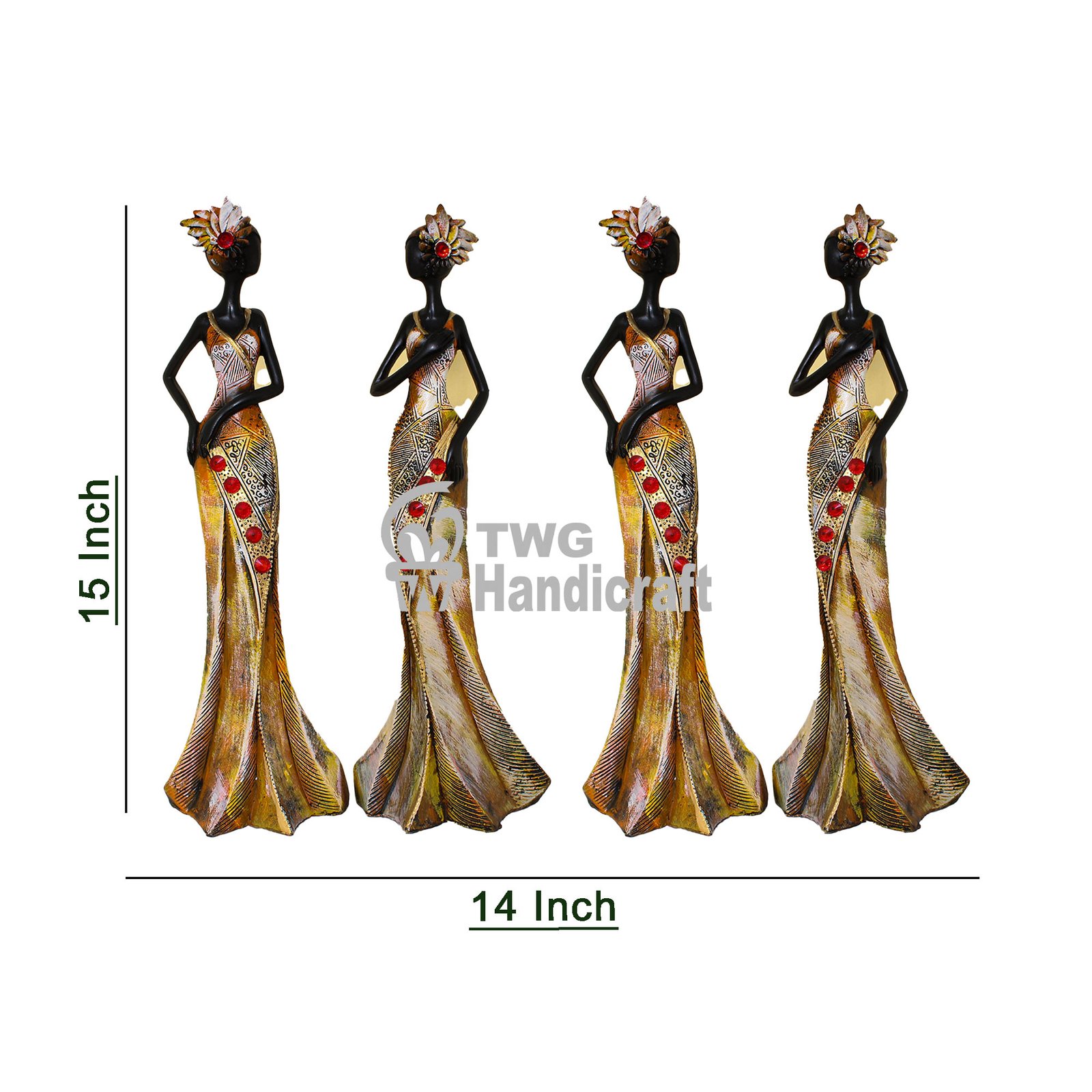 Pair of 4 Flower Doll Showpiece Wholesaler in Mumbai | Decorative Gift Manufacturer