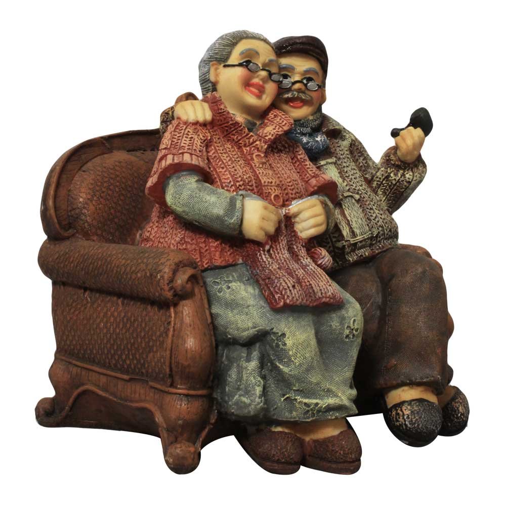 Old Dada Dadi Couple Statue 5 Inch ( 13 cm )