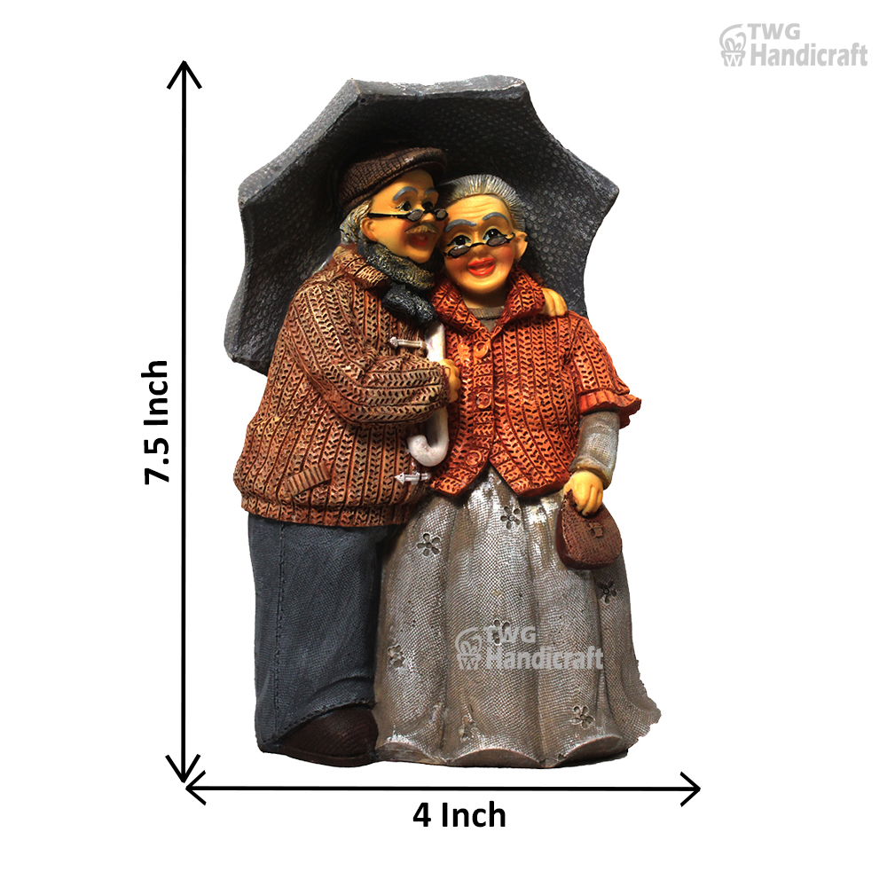 Dada Dadi Umbrella Couple Showpiece Gift 7.5 Inch