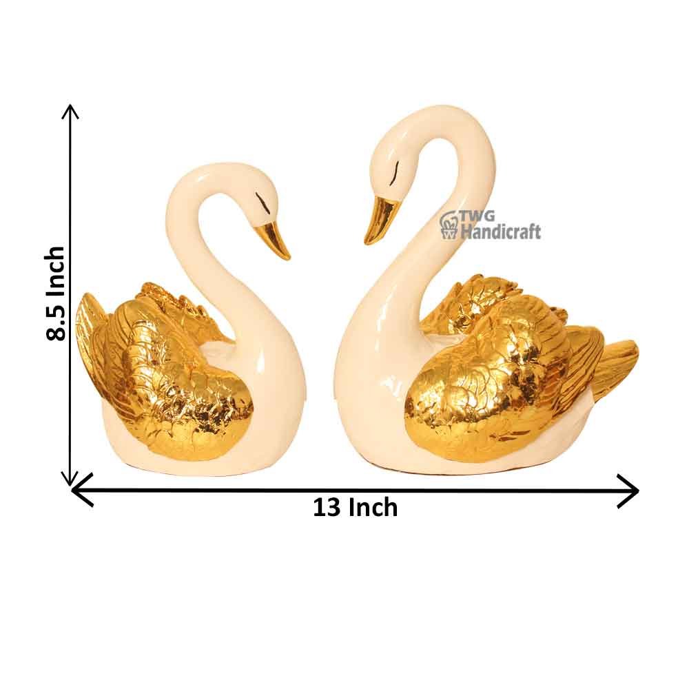 Manufacturer of Feng Shui Gold Plated Swan Couple Statue | Couple Statue