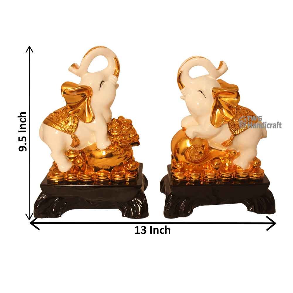 Gold Plated Elephant Statue Manufacturers in Delhi India?s no 1 resin Showpiece makers