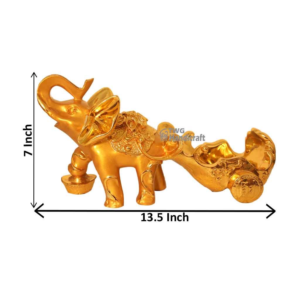 Gold Plated Elephant Statue Manufacturers in Meerut India?s no 1 resin Showpiece makers