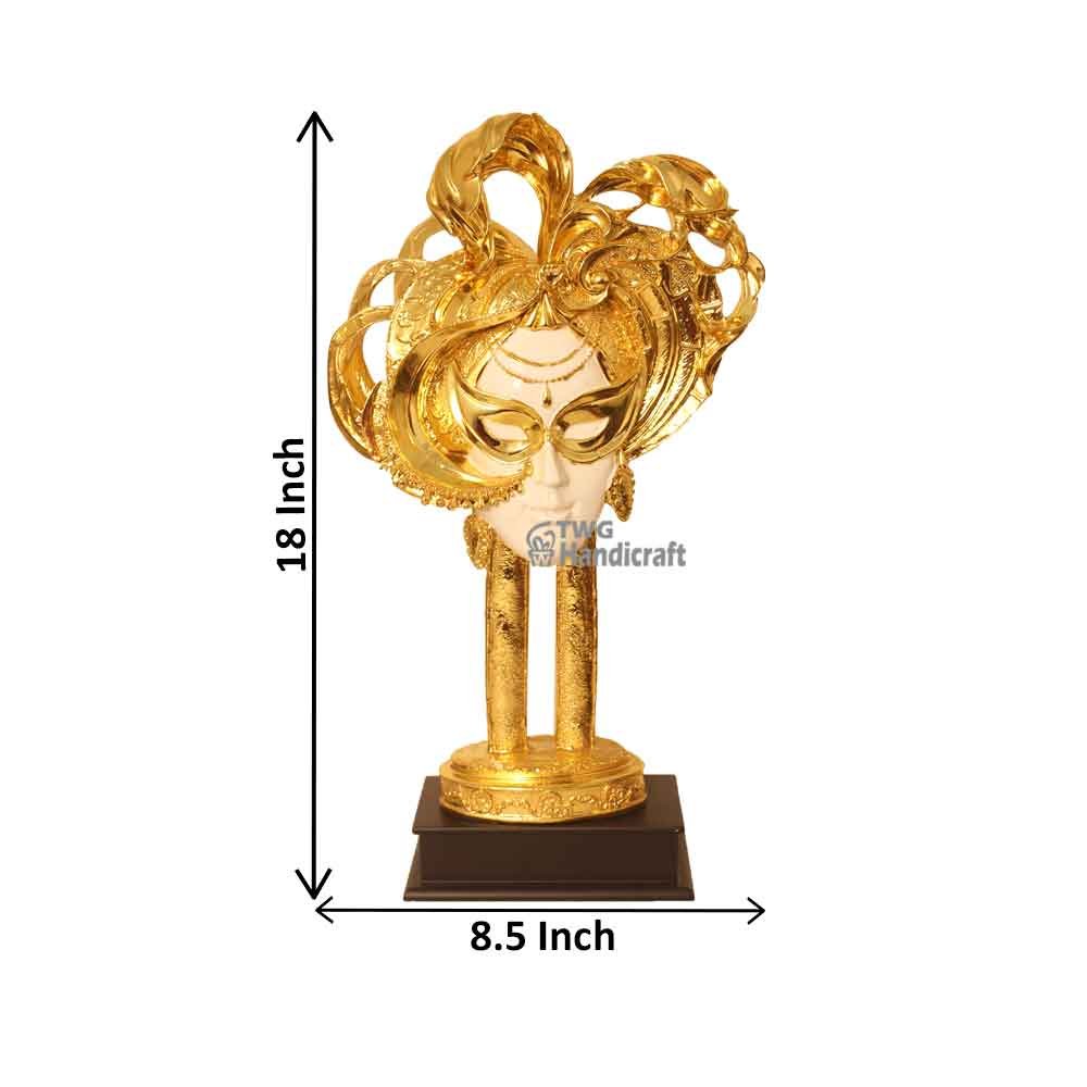 Manufacturer of Decorative Gold Plated Face Statue Showpiece