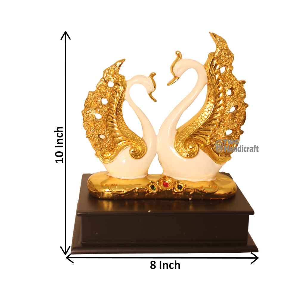 Feng Shui Gold Plated Swan Couple Statue Manufacturers in India | Couple Statue