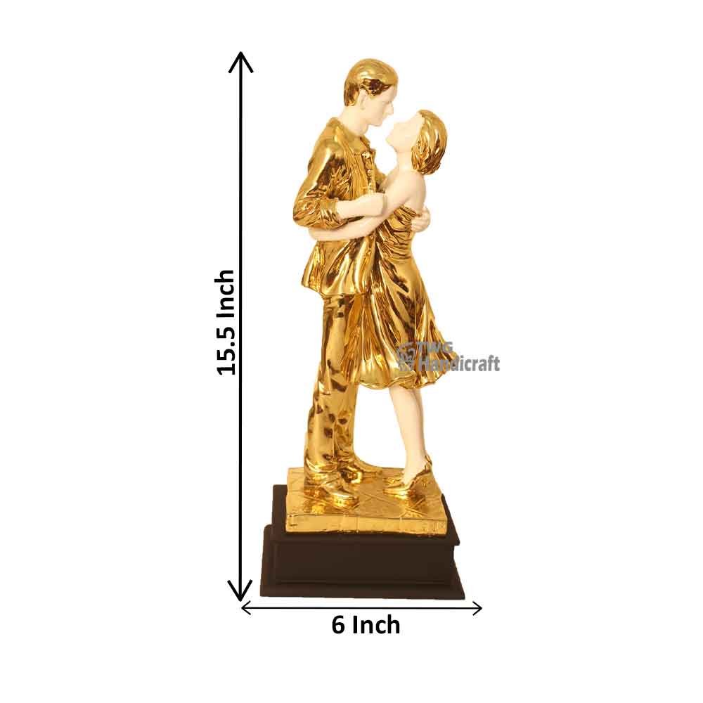 Gold Plated Couple Figurine Statue Wholesalers in Delhi | Antique Look Couple Statue