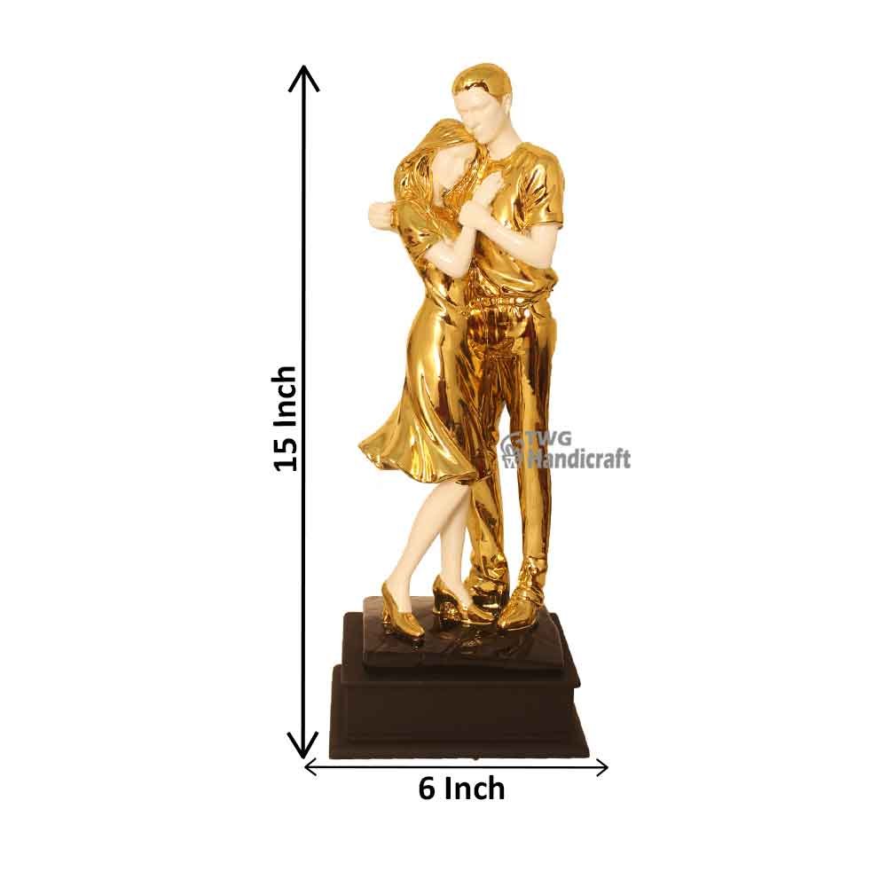 Gold Plated Couple Figurine Statue Suppliers in Delhi | Antique Look Couple Statue