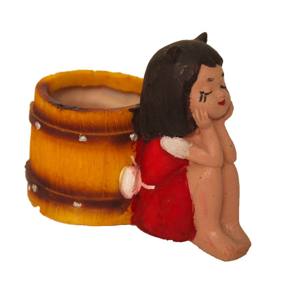 Decorative Little Girl Planter Showpiece 3.5 Inch ( 9 cm )