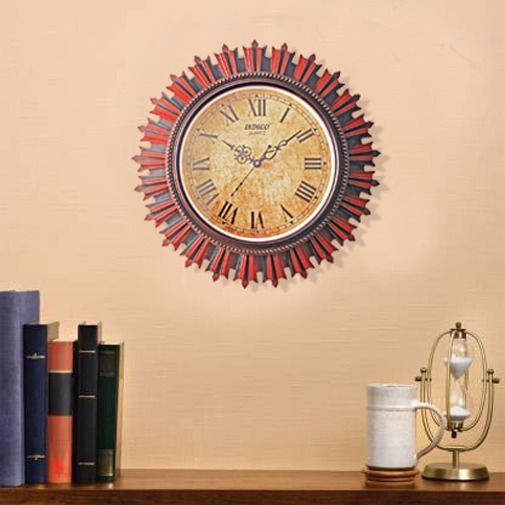 Vintage Type Round Wall clock with glass 17.5 Inch ( 44.5 cm )