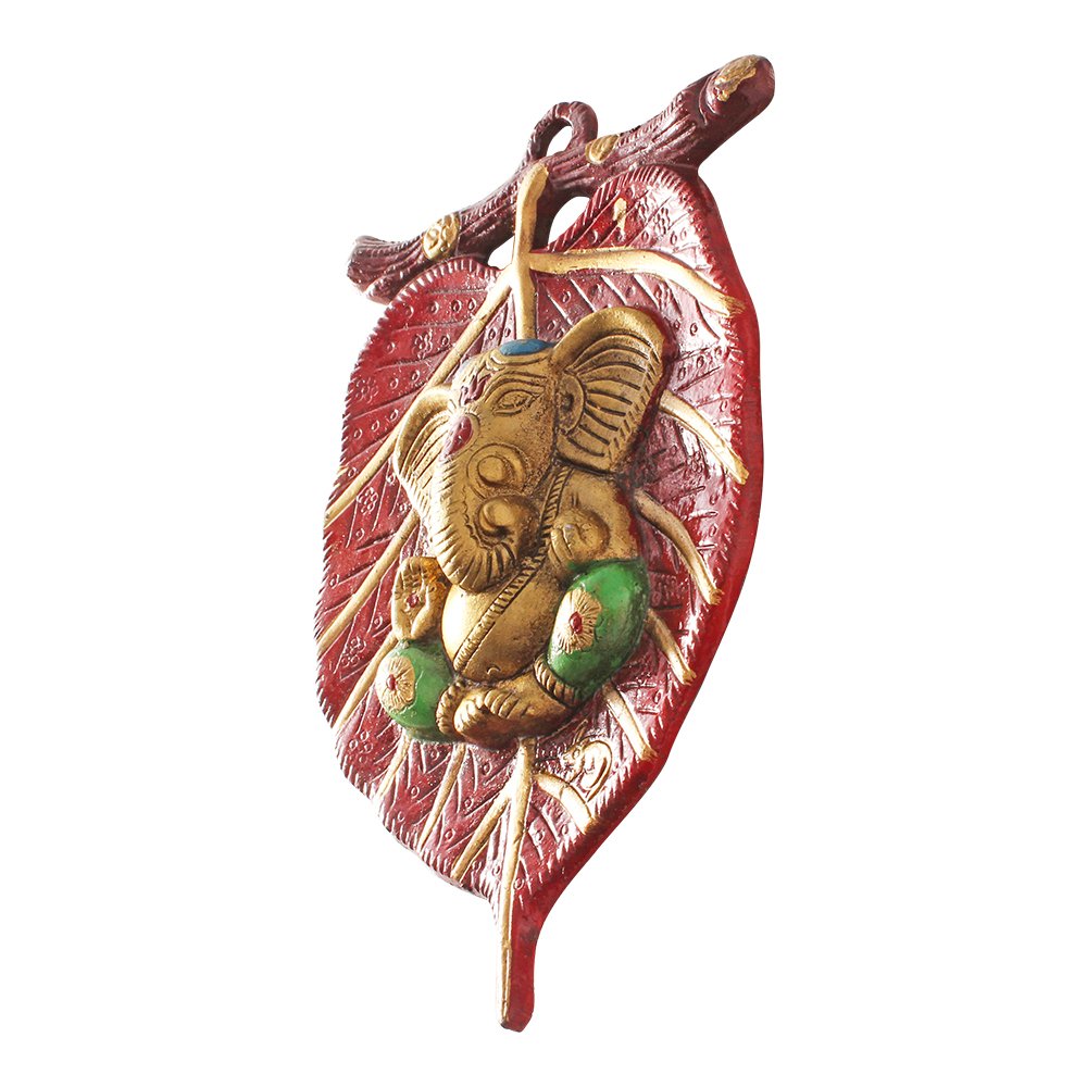  Wall Hanging Metallic Patta Ganesh Gift 9 Inch ( 23 cm )