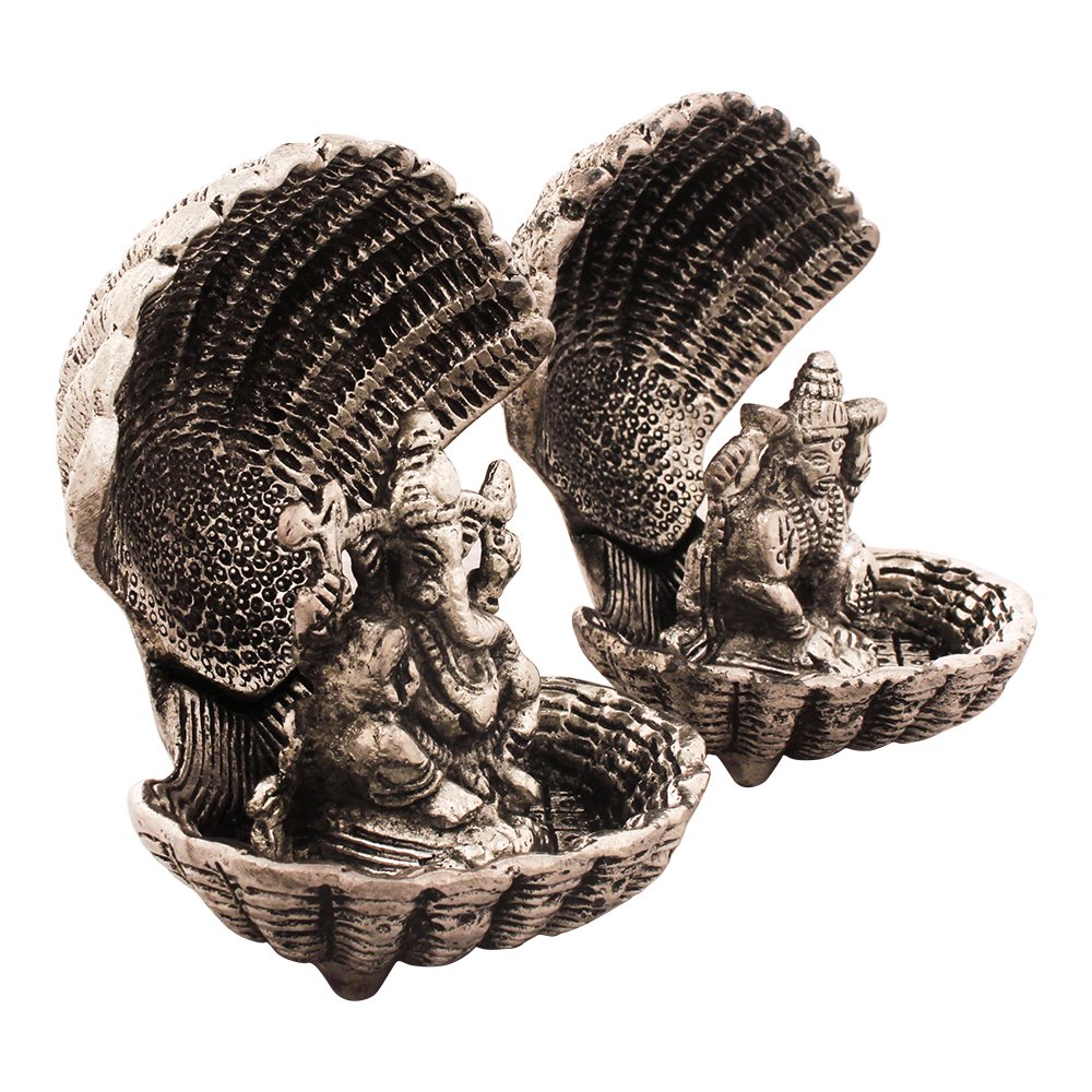 Cast Aluminium Seep Laxmi Ganesh Statue 4 Inch ( 10.5 cm )