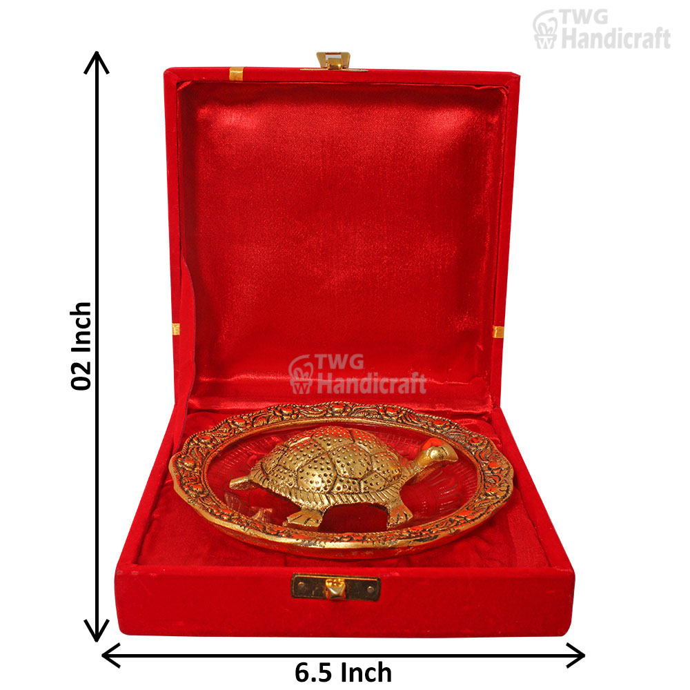 Golden Antique Aluminium Tortoise Gift Item 2 Inch