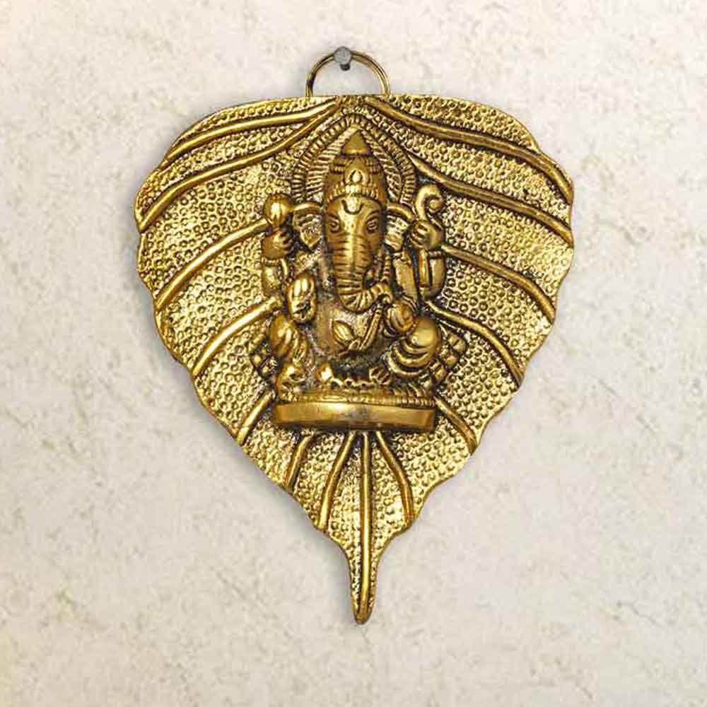 Cast Aluminium Patta Ganesh Wall Hanging Showpiece 7 Inch ( 18 cm )