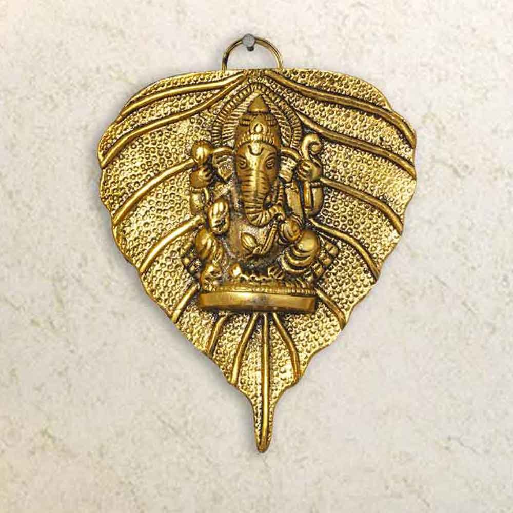 Cast Aluminium Patta Ganesh Wall Hanging Showpiece 7 Inch