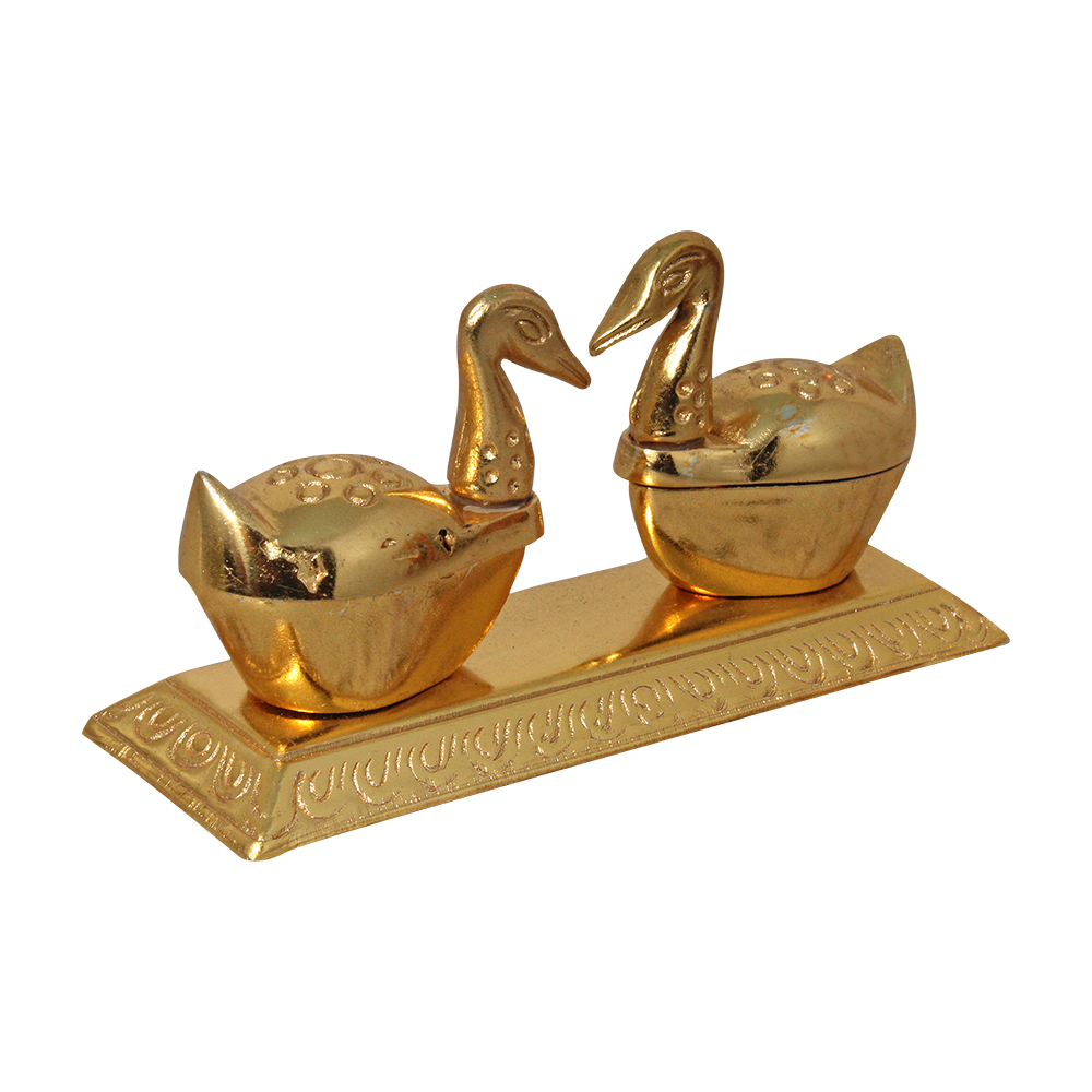 Gold Plated Pair of Duck for Sindoor 2.5 Inch