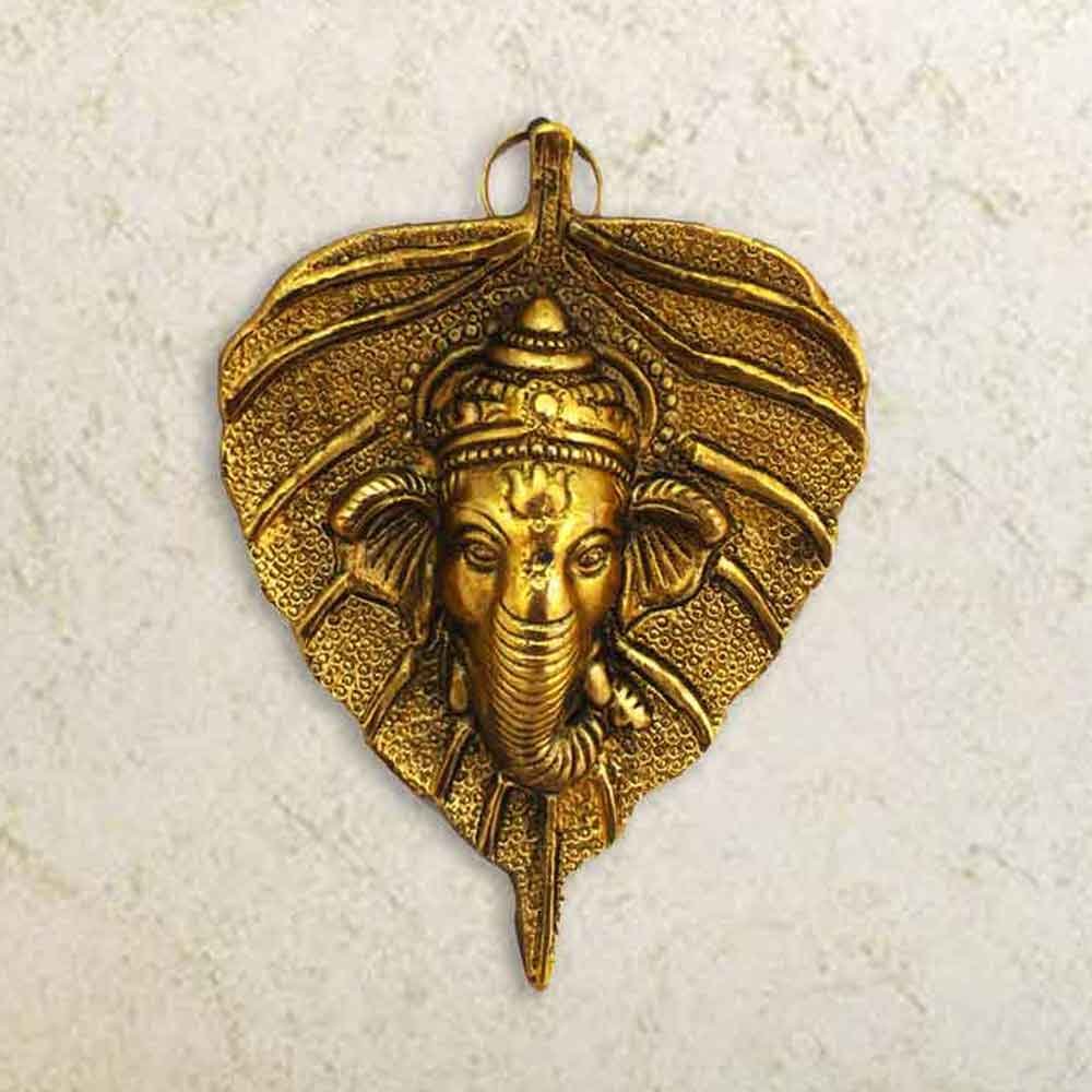 God Ganapati Metal Door Art Decoration 5.5 Inch ( 14 cm )