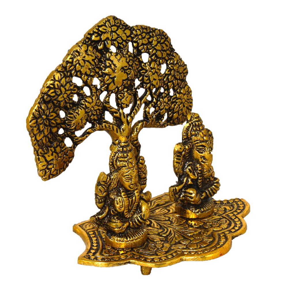 Antique Finish Lakshmi Ganesha Statue 5 Inch ( 13 cm )