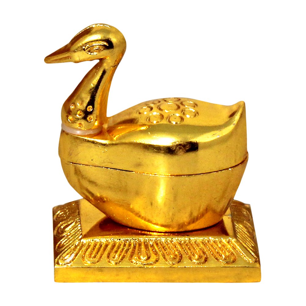 Gold Plated Decorative Duck for Kumkum 2.5 Inch ( 6.5 cm )