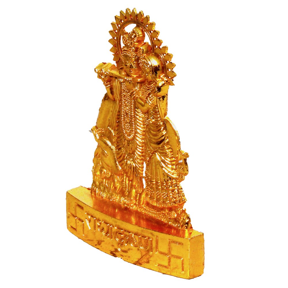 Radha Krishan Metal Handicraft Idol 4 Inch ( 10.5 cm )