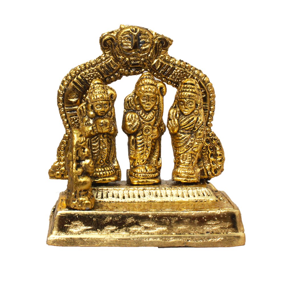 Metallic Lord Ram Darbar Religious Gift 3.5 Inch ( 9 cm )