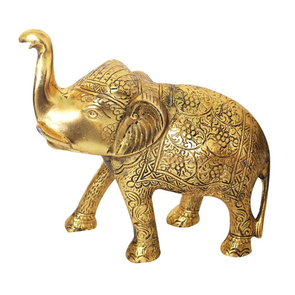 Metal Elephant Showpiece 7.25 Inch ( 18.5 cm )