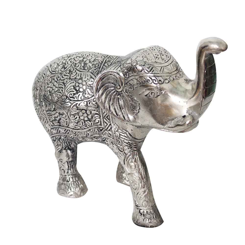 Metal Elephant Figurine Showpiece 7.25 Inch ( 18.5 cm )