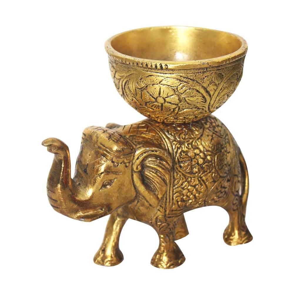 Decorative Metal Elephant Showpiece 5.25 Inch ( 13.5 cm )