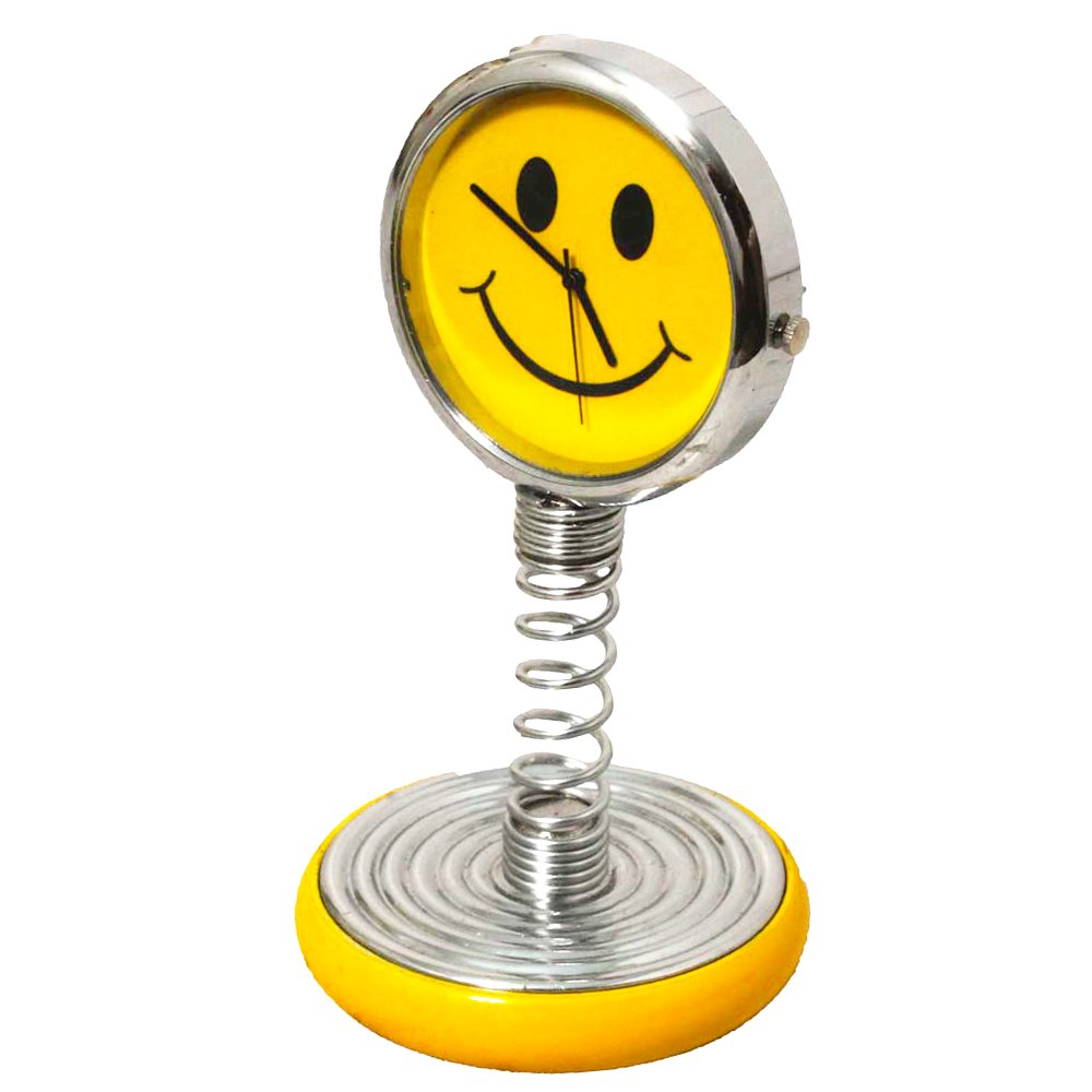 Smiley Spiral Table Clock 3.5 Inch ( 9 cm )