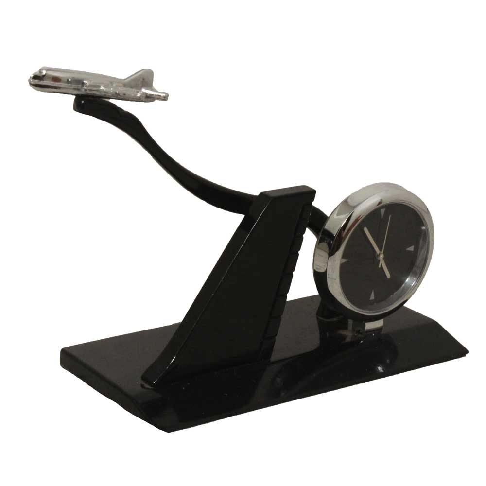 Desk Decor Aircraft Metallic Table Clock 2 Inch