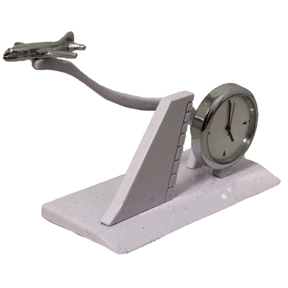 Aircraft Metallic Office Table Clock Gift 2 Inch ( 5.5 cm )