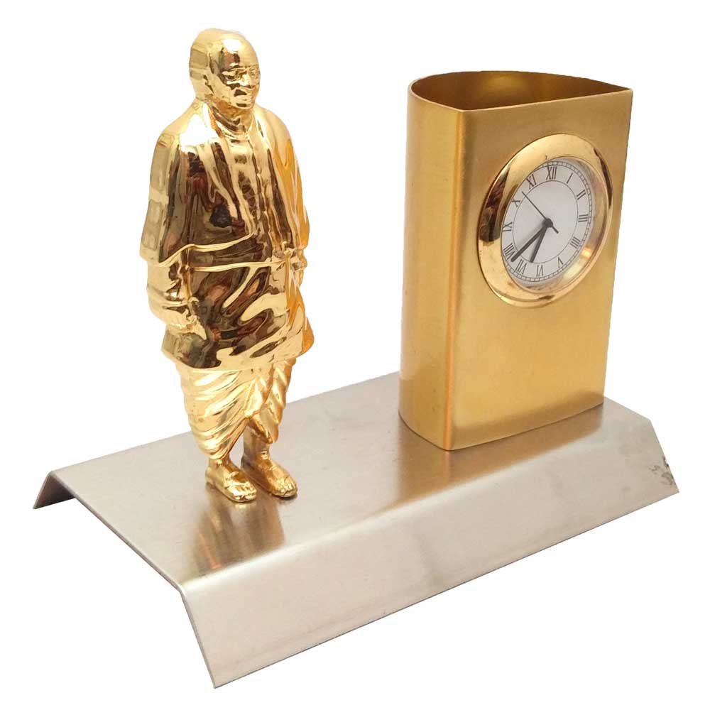 Statue of unity Table Clock Pen Stand 4 Inch